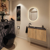 MONDIAZ TURE-DLUX 80cm toiletmeubel Washed Oak. EDEN wastafel Lava positie links. Met 1 kraangat. SW1104108