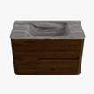 Mondiaz CIRO-DLUX Ensemble de meubles de salle de bains - 80x45x50cm - lavabo solid surface Sombra - 1 vasque au milieu - sans trous de robinet - 2 tiroirs - Noyer SW1530718