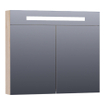 BRAUER Double Face Armoire toilette 80x70x15cm avec 2 portes et éclairage LED Legno Calore SW30766