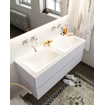 Mondiaz VICAB meuble de salle de bain - 120cm - meuble sous-vasque cale - 2 tiroirs - lavabo cloud double - sans trou de robinet - miroir LED - version XL 60cm de haut SW1097833