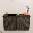 Mondiaz JOYA 70cm meuble de toilette - couleur Shadow - Vasque FAYE position Gauche 1 trou de robinet couleur Urban. SW1421471