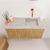 Mondiaz JOYA-DLUX Meuble de salle de bains 70cm - couleur Oak - Lavabo FAYE position Droite Sans trou de robinet couleur Glace SW1421952