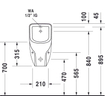 Duravit D Code Cuvette d’urinoir avec fixation et siphon avec connexion derrière et mouche Blanc 0315130