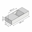 Mondiaz TYNE Lavabo compact - 60x23x12cm - vasque au milieu - sans trous de robinet - solid surface - Oro SW1026149