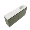 MONDIAZ TURE-DLUX Meuble toilette - 100cm - Army - EDEN - vasque Ostra - position droite - sans trou de robinet SW1104738