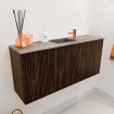 Mondiaz JOYA-DLUX Meuble de salle de bains 90cm - couleur Walnut - Vasque FAYE position Milieu 1 trou de robinet couleur Oza SW1424560