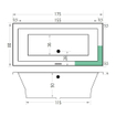 Xenz Society Duobad - 175x80x53 - afvoer Midden - acryl - wit SW103085