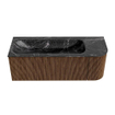 MONDIAZ KURVE-DLUX 125cm Meuble salle de bain avec module 25 D - couleur Walnut - 1 tiroir - 1 porte - vasque BIG MEDIUM gauche - 1 trou de robinet - couleur Lava SW1137231