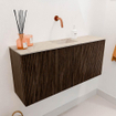Mondiaz JOYA-DLUX 90cm meuble de salle de bains - couleur Walnut - Vasque FAYE position Milieu Sans trou de robinet couleur Frappe. SW1422294
