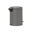 Brabantia NewIcon Poubelle à pédale - 5 litres - seau intérieur en plastique - gris béton minéral SW538286
