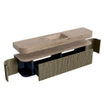 MONDIAZ THOR-DLUX Meuble de salle de bains - 200cm - arrondi gauche + droite - couleur Shadow - 2 tiroirs - 2 portes - Vasque suspendue CLOUD Milieu 1 trou de robinet couleur Arena SW1467096