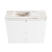 MONDIAZ TURE-DLUX Meuble WC 60 cm Talc. EDEN lavabo Frappe position gauche. Avec 1 trou de robinet. SW1102588