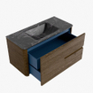 Mondiaz CIRO-DLUX Badkamermeubelset - 100x45x50cm - Solid surface wastafel Lava - 1 wasbak Midden - zonder kraangaten - 2 lades - Dusk SW1533024