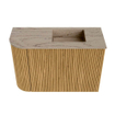 Mondiaz JOYA-DLUX Meuble de toilette 61.6cm - arrondi gauche couleur Chêne - Vasque FAYE position Droite 1 trou de robinet couleur Arena. SW1423882