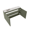 MONDIAZ TURE-DLUX Meuble toilette - 100cm - Army - EDEN - vasque Glace - position gauche - sans trou de robinet SW1103163