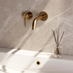 Brauer Gold Edition Robinet lavabo encastrable avec bec courbé et rosaces Modèle A2 Or brossé PVD SW715557