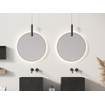 Looox mirror collection miroir rond 120cm ind.led verl. sp.verw. m.Black SW773291