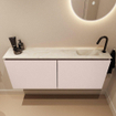 MONDIAZ TURE-DLUX meuble WC 120 cm Rosee. Lavabo EDEN Ostra position droite. Avec 1 trou de robinet. SW1105033