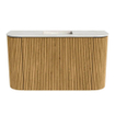 Mondiaz JOYA-DLUX 73.2cm toiletmeubel - ronding links en rechts kleur Oak - Wastafel FAYE positie Midden Zonder kraangat kleur Ostra. SW1422247
