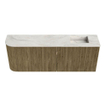 Mondiaz JOYA-DLUX 111.6cm meuble de salle de bains - arrondi gauche couleur Dusk - Vasque FAYE position Droite Sans trou de robinet couleur Ostra. SW1423431