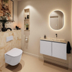 MONDIAZ TURE-DLUX Meuble toilette - 80cm - Cale - EDEN - vasque Frappe - position droite - sans trou de robinet SW1102680