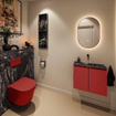 MONDIAZ TURE-DLUX Meuble toilette - 60cm - Fire - EDEN - vasque Lava - position centrale - sans trou de robinet SW1103775