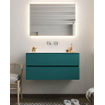 Mondiaz VICA ensemble de meuble de salle de bain - 100cm - meuble sous-vasque smag - 2 tiroirs - lavabo moon milieu - sans trou de robinet version XL 60cm de haut SW1090101