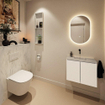 MONDIAZ TURE-DLUX Meuble de toilette 60 cm Talc. Lavabo EDEN Opalo position milieu. Sans trou de robinet. SW1104148