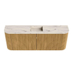 Mondiaz JOYA-DLUX 113.2cm toiletmeubel - ronding links en rechts kleur Oak - Wastafel FAYE positie Midden 1 kraangat kleur Nata. SW1424048