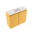 MONDIAZ TURE-DLUX Meuble toilette - 60cm - Ocher - EDEN - vasque Frappe - position centrale - sans trou de robinet SW1102905