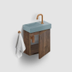 Clou Vale fontein 38 cm met kraangat rechts mat blauw keramiek SW809549