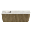 Mondiaz JOYA-DLUX Meuble de salle de bains 111,6cm - arrondi droit couleur Dusk - Vasque FAYE position Gauche Sans trou de robinet couleur Ostra. SW1423425