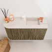 Mondiaz JOYA-DLUX Meuble de salle de bains 71,6cm - arrondi gauche couleur Dusk - Vasque FAYE position Droite 1 trou de robinet couleur Meli. SW1425848