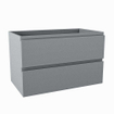 Mondiaz HAY wastafelonderkast - 80x45x50cm - 2 lades - uitsparing midden - softclose - Plata SW1015808