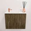 Mondiaz JOYA 50cm toiletmeubel - kleur Dusk - Wastafel FAYE positie Links 1 kraangat kleur Talc. SW1421602