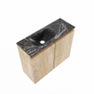 MONDIAZ TURE-DLUX Meuble toilette - 60cm - Washed Oak - EDEN - vasque Lava - position gauche - sans trou de robinet SW1104099