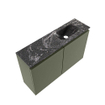 MONDIAZ TURE-DLUX Meuble toilette - 80cm - Army - EDEN - vasque Lava - position droite - sans trou de robinet SW1103679