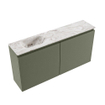MONDIAZ TURE-DLUX Meuble de toilettes 100 cm Army. Lavabo EDEN Glace position gauche. Sans trou de robinet. SW1103163