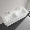 Villeroy & Boch venticello Lavabos pour meuble double 130x50cm avec 2x1 trou pour robinetterie (avec possibilité 2x3 trous pour robinetterie) et trop plein ceramic+ blanc 1025101