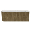 Mondiaz JOYA-DLUX Meuble de salle de bains 111.6cm - arrondi gauche couleur Dusk - Vasque FAYE position Droite 1 trou de robinet couleur Glace SW1423186