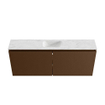 MONDIAZ TURE-DLUX Meuble toilette - 120cm - Rust - EDEN - vasque Opalo - position centrale - sans trou de robinet SW1104527