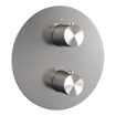 BRAUER Brushed Carving douche de pluie encastrée thermostatique - 3 voies - ronde - set 82 - pomme de douche 30cm - bras mural courbé - douchette 3 jets - flexible de douche - coude de raccordement mural - acier inox brossé PVD SW1159243