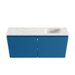 MONDIAZ TURE-DLUX Meuble toilette - 100cm - Jeans - EDEN - vasque Ostra - position droite - 1 trou de robinet SW1104875