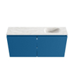 MONDIAZ TURE-DLUX Meuble WC 100 cm Jeans. EDEN lavabo Ostra position à droite. Avec 1 trou de robinet. SW1104875