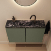 MONDIAZ TURE-DLUX Meuble de toilettes 80 cm Army. Lavabo EDEN Lava position milieu. Avec 1 trou de robinet. SW1103696