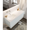 Mondiaz VICA ensemble de meuble de salle de bain - 120cm - meuble sous-vasque argile - 2 tiroirs - lavabo lune gauche - sans trou de robinet version XL 60cm de haut SW1091181