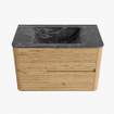 Mondiaz CIRO-DLUX Badkamermeubelset - 80x45x50cm - Solid surface wastafel Lava - 1 wasbak Midden - zonder kraangaten - 2 lades - Oak SW1531065