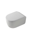 QeramiQ Dely Swirl Wandclosetset - 36.5x53.0cm - diepspoel - rimless - softclose zitting - glans wit SW1026266