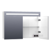 BRAUER 2.0 Spiegelkast - 100x70x15cm - verlichting geintegreerd - 2 links- en rechtsdraaiende spiegeldeuren - MDF - hoogglans wit SW6569