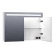 BRAUER Promise armoire de toilette - 100x70x15cm - avec éclairage direct - 2 portes de miroir simples - blanc brillant SW6569
